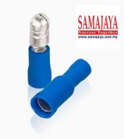 MPD2-156/ MPD 2-156 Male Female Spade Bullet Wire Connector/ Male Copper Insulated Bullet Disconnect Terminal/  Male Wire Connector Terminal/ Male Insulated Spade/ Wire Cable Connector/ Crimp Terminal/ Ring Terminal (Blue)