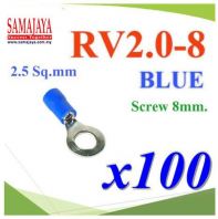 RV2-8/ RV 2-8 Ring Insulated Wire Connector Terminal/ Wire Cable Connector/ Crimp Terminal/ Ring Terminal (Blue)