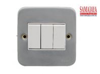 Wilco W1383/0 / W 1383/0 3 Gang 1 Way Metalclad Switch