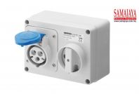 Gewiss GW66004/ GW 66004 16A 3 Pole Horizontal Socket Outlet/ Weatherproof Switch Socket/ Isolator Switch