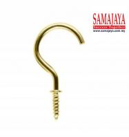 Bewitch Shouldered Cup Hook/ Brass Plated Cuphook/ Brass Plate Cup Hook/ Heavy Screw Hook