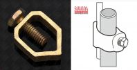 Hex Copper Earth Rod Clamp/ Brass Earth Clamp (Small)