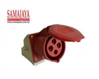 Height/ CEE 124 32A 4 Pin Industrial Wall Socket (Red)
