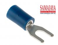SVS 2-5/ SVS2-5 Vinyl Insulated Spade Terminal/ PVC Insulated Spade Fork Lug Terminal/ Insulated Crimp Spade Connector (Blue)