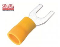 SVS 5-6/ SVS5-6 Vinyl Insulated Spade Terminal/ PVC Insulated Spade Fork Lug Terminal/ Insulated Crimp Spade Connector/ Ring Terminal/ Terminal Lug (Yellow)