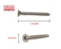 Toyo #6 x 1-1/4" Stainless Steel CSK Flat Head Self Tapping Screw