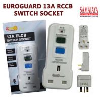 Euroguard 13A ELCB Switch Socket/ 13A RCD Adaptor/ ELCB Adaptor Socket/ RCD Adaptor Tester