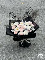Butterfly Design - Black pink Soap Flower Bouquet