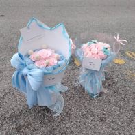 Pastel Pink & Blue Soap Flower Bouquet
