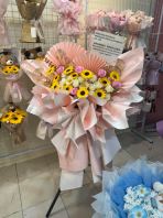 Sunny Prosperity Bloom pink grand opening flower stand