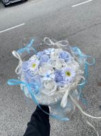 BLUE MIX SOAP FLOWER BOUQUET