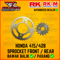 FRONT SPROCKET RKM HONDA 415 428 REAR SPROCKET RKM HONDA 415 428