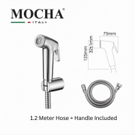 ORIGINAL Mocha Italy M55-CR Bathroom Hand Bidet Set (1.2 Meter Hose + Handle Included)