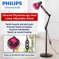 Philips Infrared Bulb Light Heating Physiotherapy Adjustable Floor Stand Lamp Fitting Casing Pain Relief