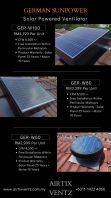 BUY 2x GERMAN SUNPOWER Solar Powered Ventilator, FREE 1x Stainless Steel Wind Turbine Ventilator SS-24 @ SELANGOR, ALAM IMPIAN
