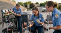 HVAC technician AC brazing procedure skills