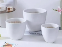 Ceramic Pot PC1247-19738 White Ceramic Flowerpots For Home Simple And Durable Balcony Living Room Green Orchid Flowerpots Special Pots For Money Tree Tiger Orchid��ɫ�մɻ�����ü�Լ������̨������ֲר���� Pasu Bunga Seramik Putih Untuk Rumah Balkoni Yang Ringkas Dan Tahan Lama Ruang Tamu Pasu Bunga Orkid Hijau Pasu Khas Untuk Orkid Harimau Pokok Wang
