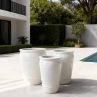 Ceramic Pot PC1247-18194-3 Nordic Ceramic Flowerpot Light Luxury High-End Simple White Living Room Large Flowerpot , Pembekal Pasu Bunga Seramik Nordic Mewah Ruang Tamu Putih Ringkas