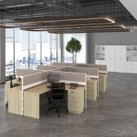 Office Partition Workstation (6 Seater) Model : KT-PW79 (4590W X 3030D MM)