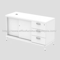 4 ft Swish Sliding Door Cabinet with Fixed Pedestal 3 Drawer OFQYSP1236