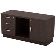 4 ft Talent Right Side Swinging Door with Open Shelf and Fixed Pedestal 3 Drawer OFQYRP6123
