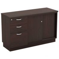 4 ft Imaginative Sliding Door Low Cabinet with Fixed 2D1F Drawer Pedestal OFQYSP7123