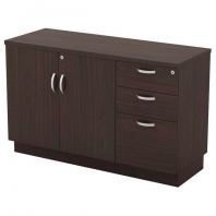 4 ft Creative Swinging Door Low Cabinet with Fixed 2D1F Drawer Pedestal OFQYDP7123