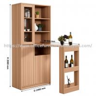 6.66ft Full Melamine Bar Table & Storage Cabinet OF2EK436858
