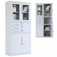 6.16ft Multi-Functional Steel Cabinet With Drawers And Shelves OFEXG35107