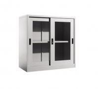 Steel Half Height Cupboard with Sliding Glass Doors OFS110M