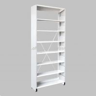 White Steel Library Rack Single Sided (7 Level) OFS317-W
