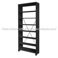 Black Steel Library Rack Single Sided (7 Level) OFS317B