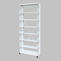White Steel Library Rack Single Sided (7 Level) OFS317WW