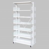 White Steel Library Rack Double Sided (6 Level) OFS326WW
