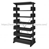 Black Steel Library Rack Double Sided (6 Level) OFS326WB