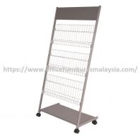 3 Tier Floor Standing Wire Literature Newspaper Magazine Rack OFMMR201