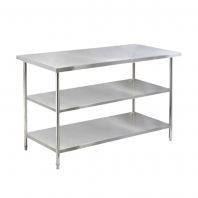 7 ft x 3 ft Stainless Steel Work Table 2 Tier OFBJ13097