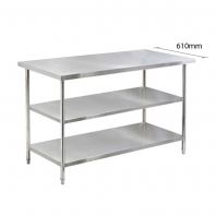 4 ft x 2 ft Stainless Steel Work Table 2 Tier OFBJ13086