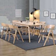 6.23ft Stylish Solid Wood Dining Set YG11145T11146C6