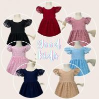 Girls' Lace-Trim Summer Dress