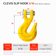 G70 Forged Chain Grab Hook with Integrated Shackle Pin (5/16"  8 10 mm Chain)  TL-HOOK-001