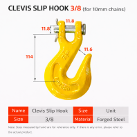 Cangkuk Rantai G70 Clevis Slip Hook dengan Pin (3/8" | Untuk Rantai 10 mm) | TL-HOOK-002