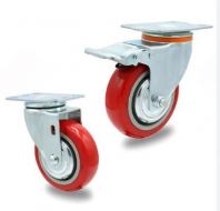 PU WHEEL 3'' RED WITH BRAKE