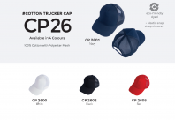 Cap 100% Cotton With Polyester Mesh CP26