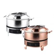 32cm Stainless Steel Mini Casserole (Rose Gold Series) with Hydraulic Glass Lid and Digital Display