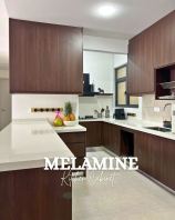 Custom-Made Oriental Cherry Melamine Kitchen Cabinet | EdgeWood Residensi, Setapak Project