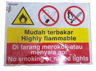 HIGHLY FLAMMABLE NO SMOKING OR NAKED LIGHTS SIGN BOARD HIGHLY FLAMMABLE NO SMOKING OR NAKED LIGHTS SIGN BOARD