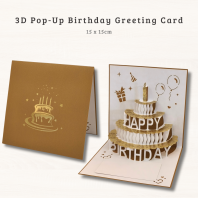 3D Pop-Up Birthday Greeting Card (Classic Cake Design)