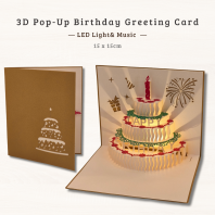 3D Pop-Up Birthday Greeting Card (LED Light & Music)