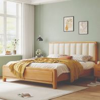 BD825 CUSHION HEADBOARD WOODEN BEDFRAME